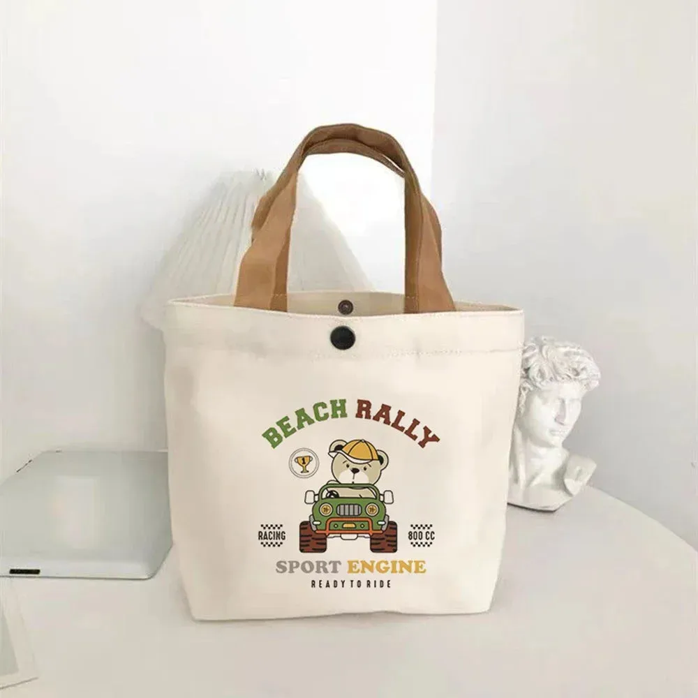 🌟 Adorable Bear Mini Tote Bag 🐻✨ - Perfect Lunch Companion for Stylish Students & Trendsetters! 🍱💖