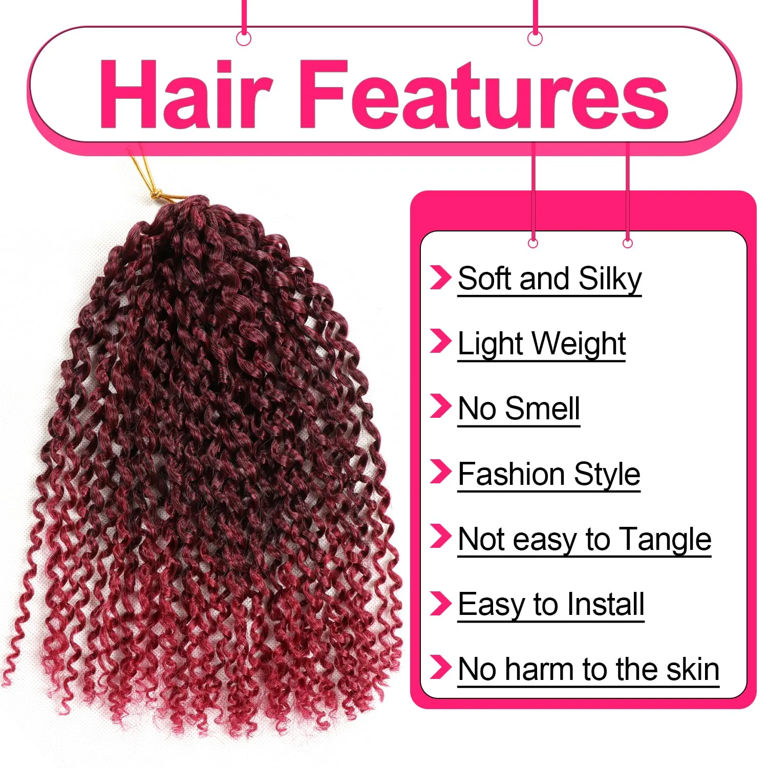 10 Inch Short Passion Twist Hair Marlybob Crochet 8Bundles Kinky Curly Braids Jerry (8Bundles10 Inch, 1B/Burgundy)