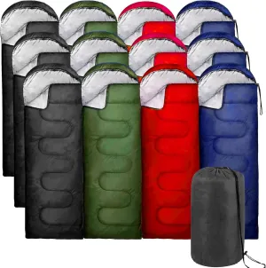 10 Pack Sleeping Bags for Adults Cold Weather Bulk for Homeless People, 4 Seasons Warm or Cold Lightweight Indoor Outdoor Backpacking, Camping