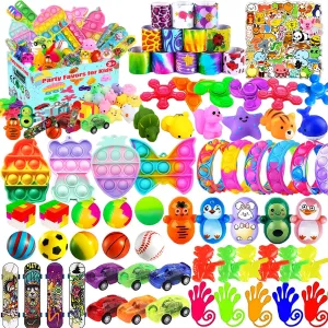 120 Pcs Party Favors for Kids, Treasure Box Toys for Classroom, Goodie Bag Stuffers, Pinata Filler, Treasure Cheast for Kids Prizes, Carnival Prizes Box Toys, Return Gifts for Kids Birthday 4-8-12