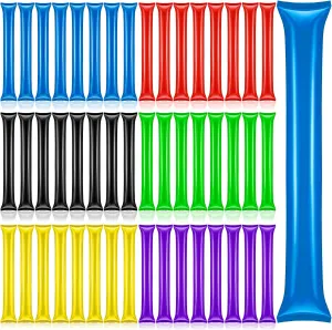 120 Pcs Thunder Sticks Thicken Cheering Sticks Inflatable Football Game Noise Makers for Sporting Events Cheerleading Boom Spirit Sticks Bulk Cheer Stuff for Basketball Team, 6 Colors