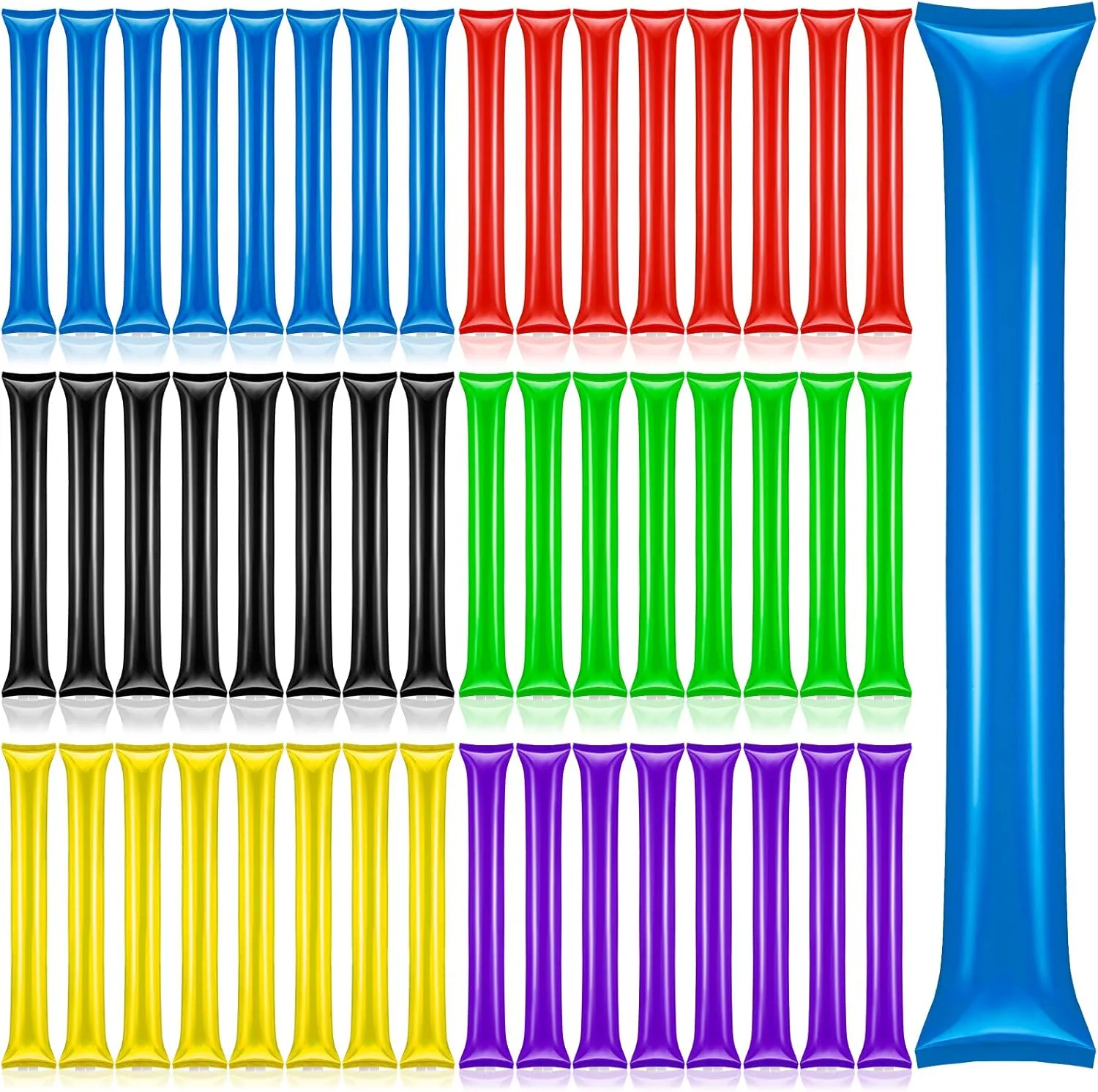 120 Pcs Thunder Sticks Thicken Cheering Sticks Inflatable Football Game Noise Makers for Sporting Events Cheerleading Boom Spirit Sticks Bulk Cheer Stuff for Basketball Team, 6 Colors