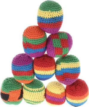 12Pcs Hand Knitted Bean Bags for Soft Yarn for Small Juggling Balls for Motor Skill Development and Imaginative Play