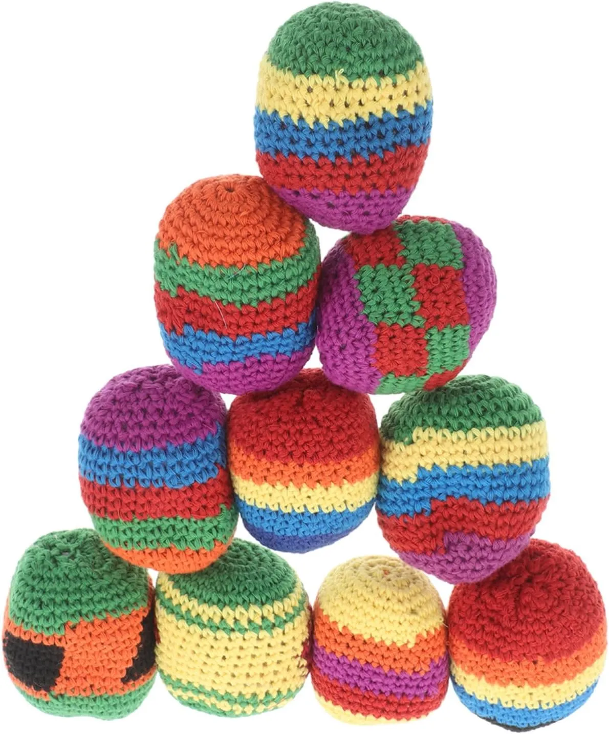12Pcs Hand Knitted Bean Bags for Soft Yarn for Small Juggling Balls for Motor Skill Development and Imaginative Play