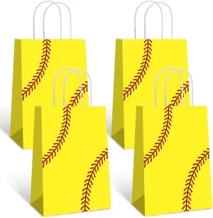 16 PCS Softball Party Favor Bags Softball Treat Bags Softball Goodie Bags Softball Gift Bags Softball Themed Party for Kids Boys Girls Birthday Party Supplies Decorations