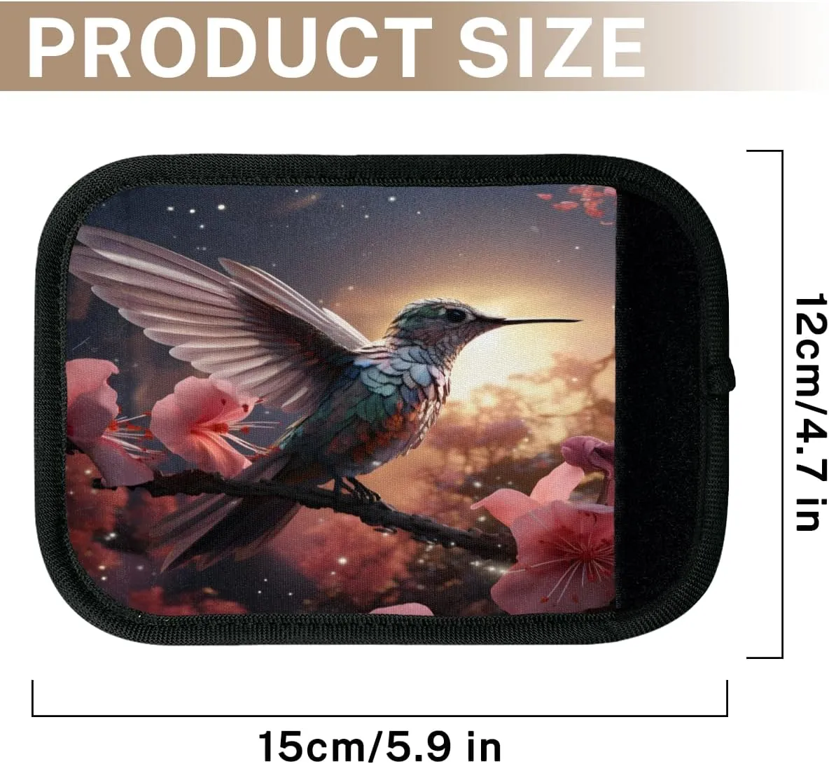 2Pcs Luggage Handle Wrap for Suitcase, Flower Bird Hummingbird Luggage Identifiers Travel Bag Wraps Suitcase Handle Protection Sleeve Cover