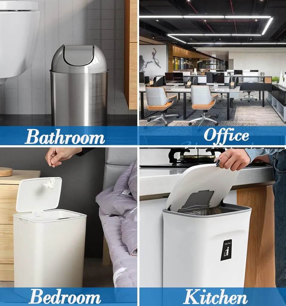 3 Gallon 300pcs Multicolr small Trash Bags Strong Garbage Bags, Bathroom mini Trash Can Bin Liners, Small Plastic Bags for office, waste basket liner, fit 12 Liter,2.6,3,3.2Gal（Multicolr 300）