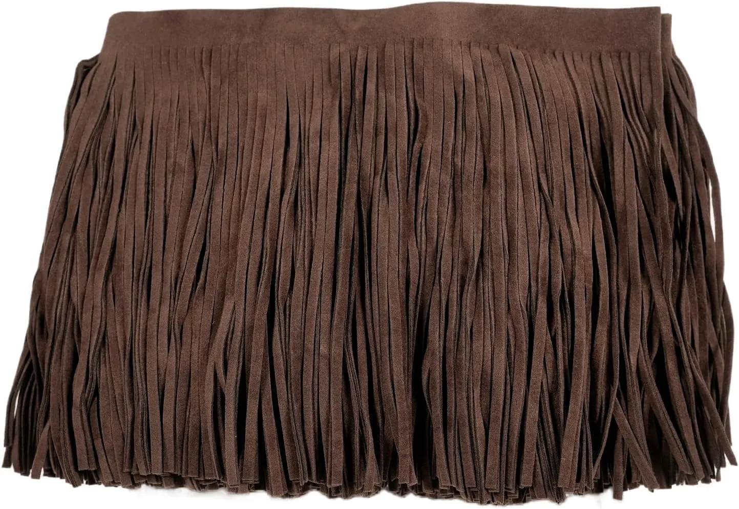3 Yards 6 Inch Double Side Suede Tassel Fringe Trim, Faux Leather Fringe Trim for DIY Sewing Craft Garment Hem Accessories Handbag Boots Embellishment Decoration (Dark Brown)