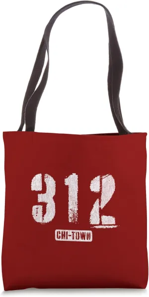 312 Chi-Town Chicago IL Rough Stencil Design With Details Tote Bag