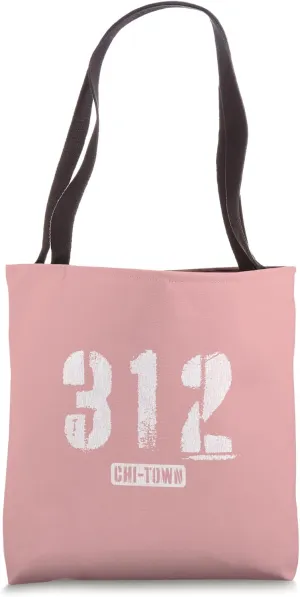 312 Chi-Town Chicago IL Rough Stencil Design With Details Tote Bag