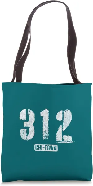312 Chi-Town Chicago IL Rough Stencil Design With Details Tote Bag