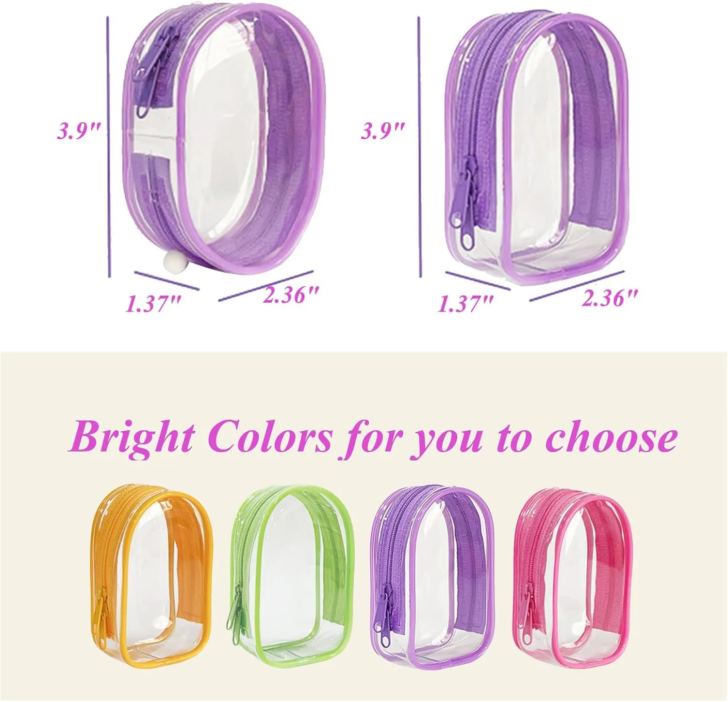 4Pcs Clear Figure Display Case with Keychain for Dolls Blind Box Keychain Pouch Display Carrying Bag Case for Mini Figure Doll Collectors (Vibrant‌, Cabin)