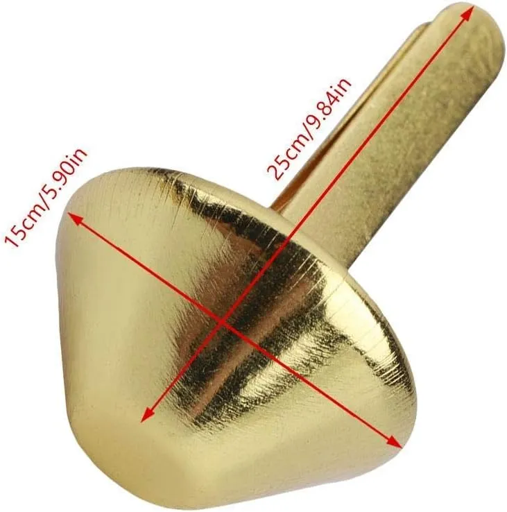 50Pcs 15mm Plate Bottom Stud Bag Feet Purse Handbag Cone Feet Nailheads for Leather Craft Supplies (15mm Gold)