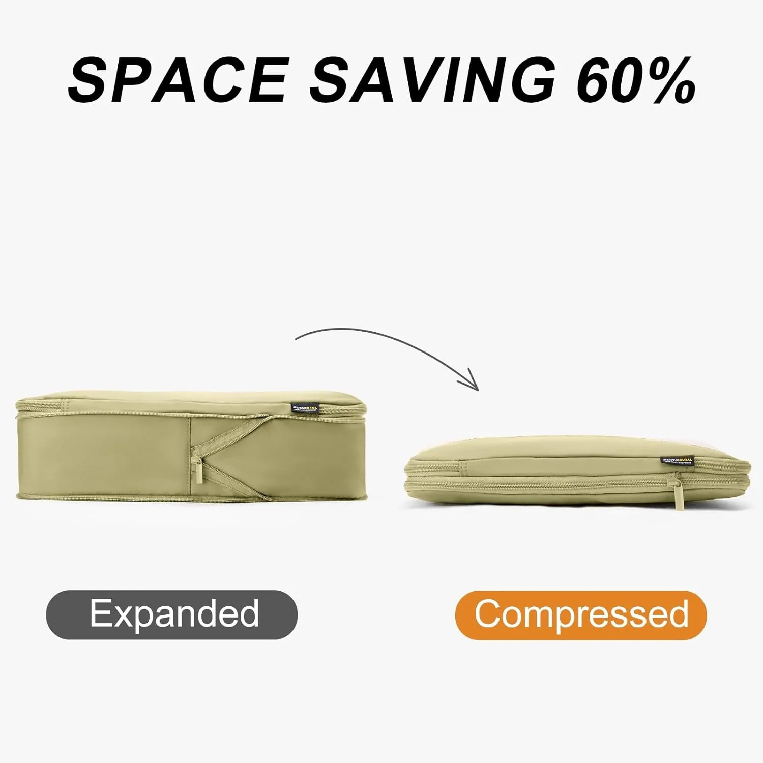 6 Set Compression Packing Cubes for Travel Essentials, Luggage Organizers for Carry on Suitcases, Space Saving Storage Bags (Bright Yellow)