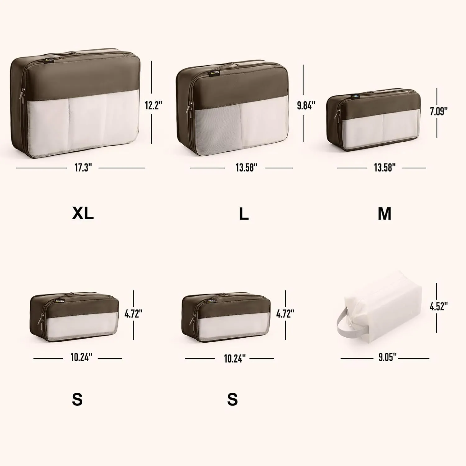 6 Set Compression Packing Cubes for Travel Essentials, Luggage Organizers for Carry on Suitcases, Space Saving Storage Bags (Charcoal Gray)