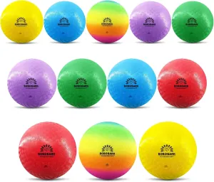 8.5 Inch Playground Balls – 12 Pack Kickball Set for Kids with Pump & Mesh Bag, Soft Dodgeball & Four Square Ball for Schools, PE, Gym, Indoor & Outdoor Games, Birthday Gift & Holiday Present
