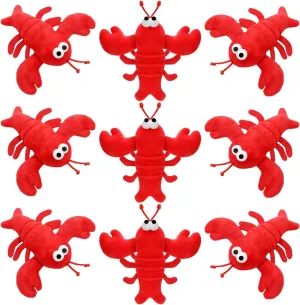 9 Pack Lobster Stuffed Animal Cute Lobster Plush Doll Toy Soft Small Stuffed Hanging Ornaments for Keys Purse Backpack Bags DIY Birthday Party Favors