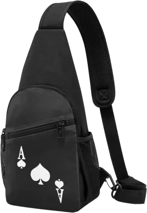 Ace of Spades Poker Chest Pack Leisure Shoulder Crossbody Chest Bag