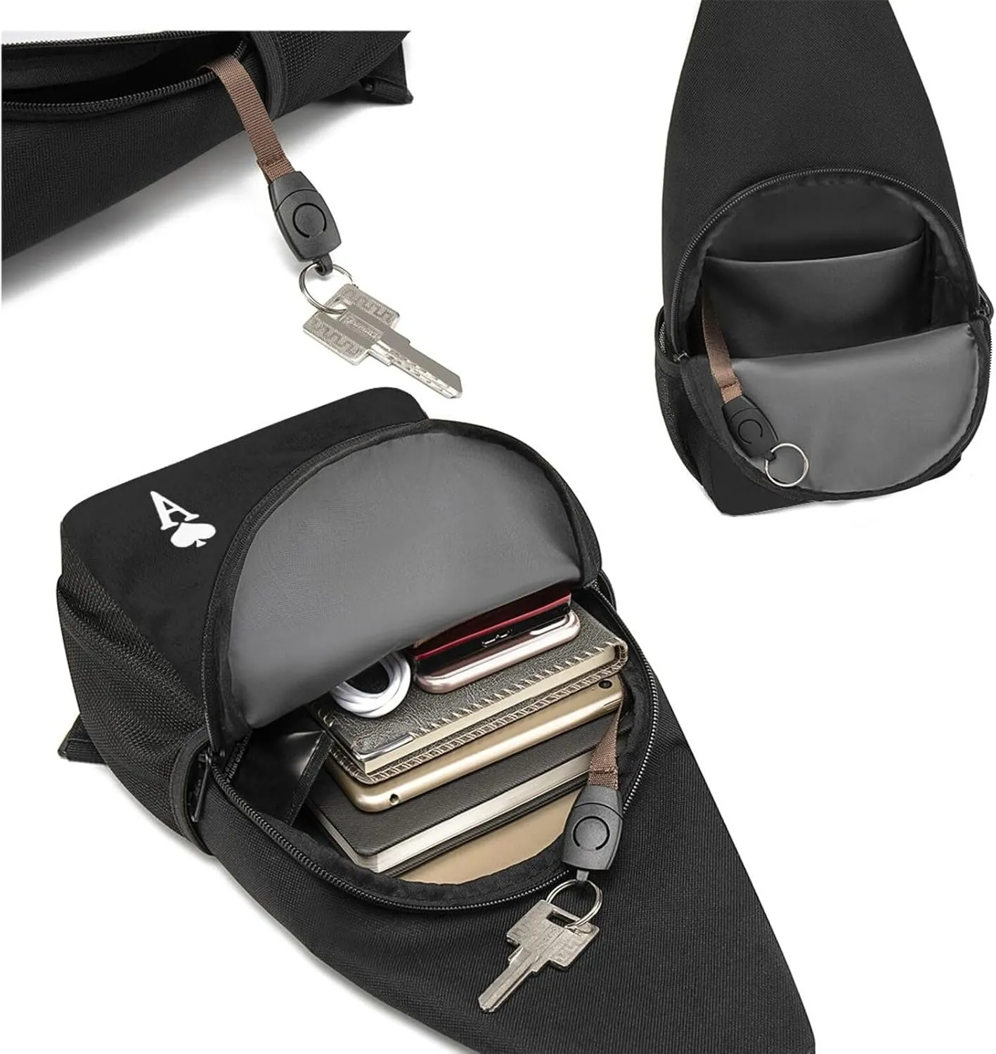Ace of Spades Poker Chest Pack Leisure Shoulder Crossbody Chest Bag