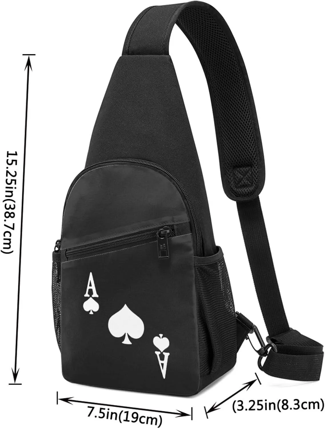 Ace of Spades Poker Chest Pack Leisure Shoulder Crossbody Chest Bag