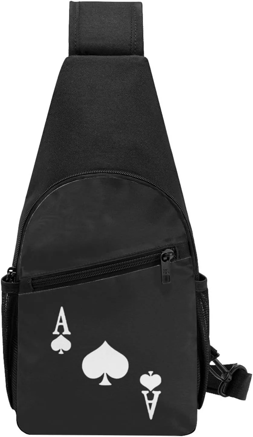 Ace of Spades Poker Chest Pack Leisure Shoulder Crossbody Chest Bag