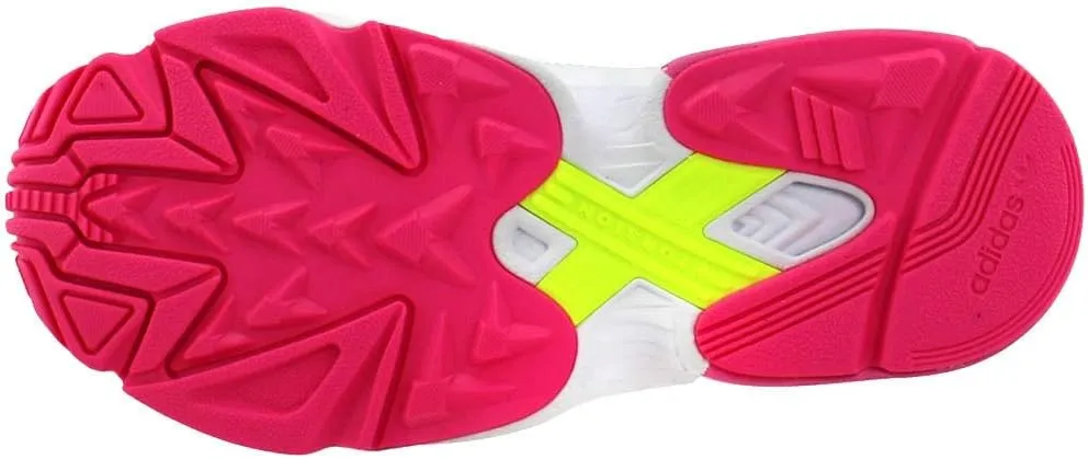 Adidas Women's Originals Falcon Shock Pink/Solar Yellow/Raw White Nylon Casual Shoes
