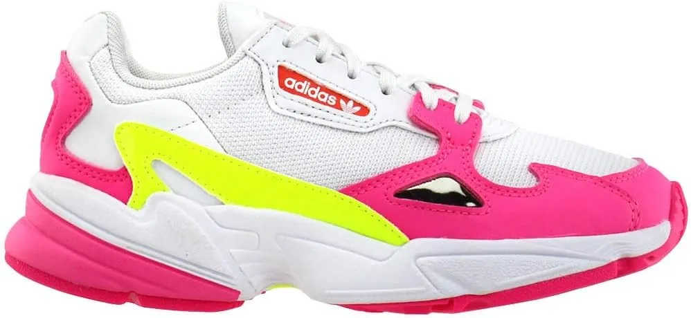 Adidas Women's Originals Falcon Shock Pink/Solar Yellow/Raw White Nylon Casual Shoes