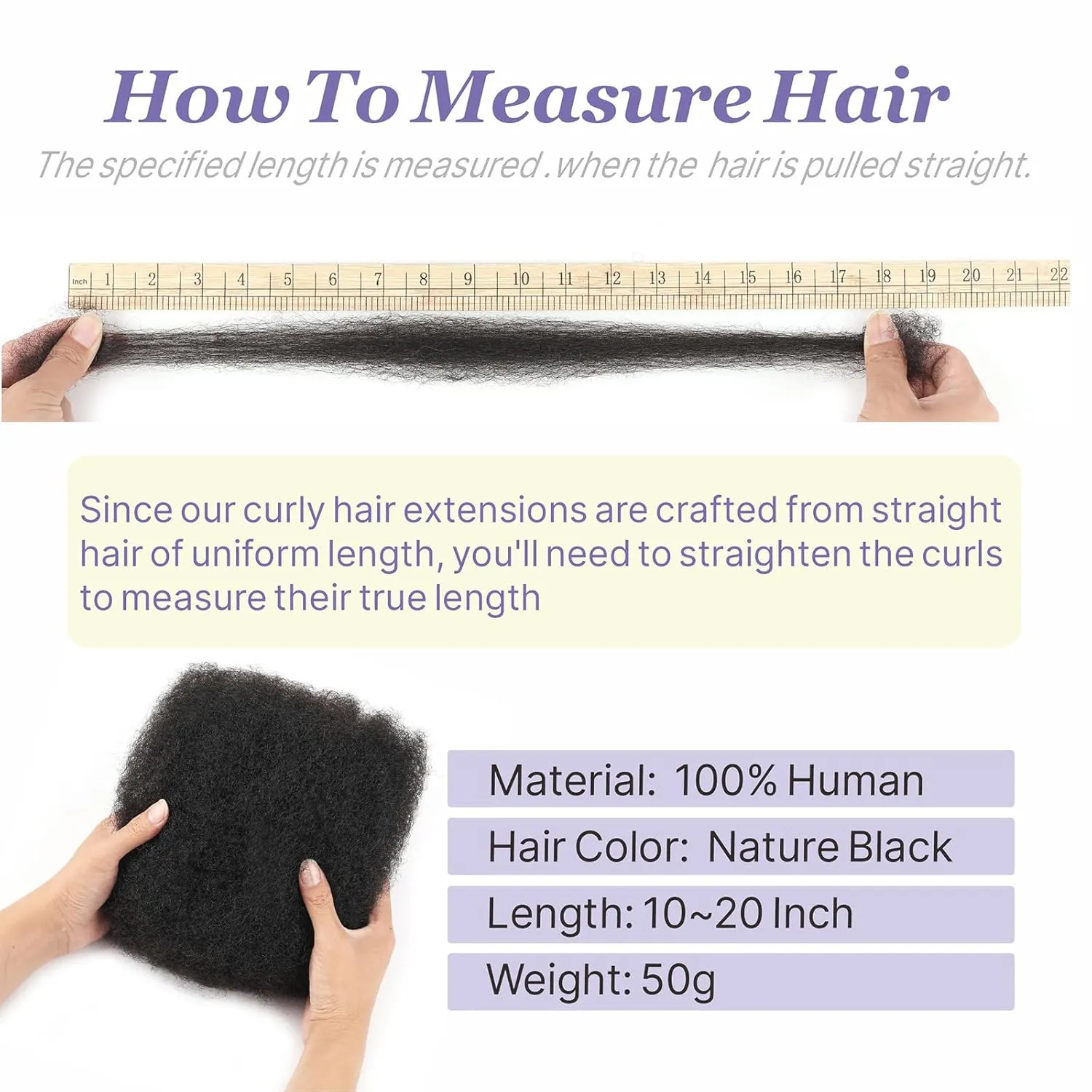 Afro Kinkys Bulk Human Hair for Braiding 12 Inches 50g/pack Natural Kinky-Curly Texture Ideal for Mini Twists, Micro Locs Extensions (1B,12 INCH)