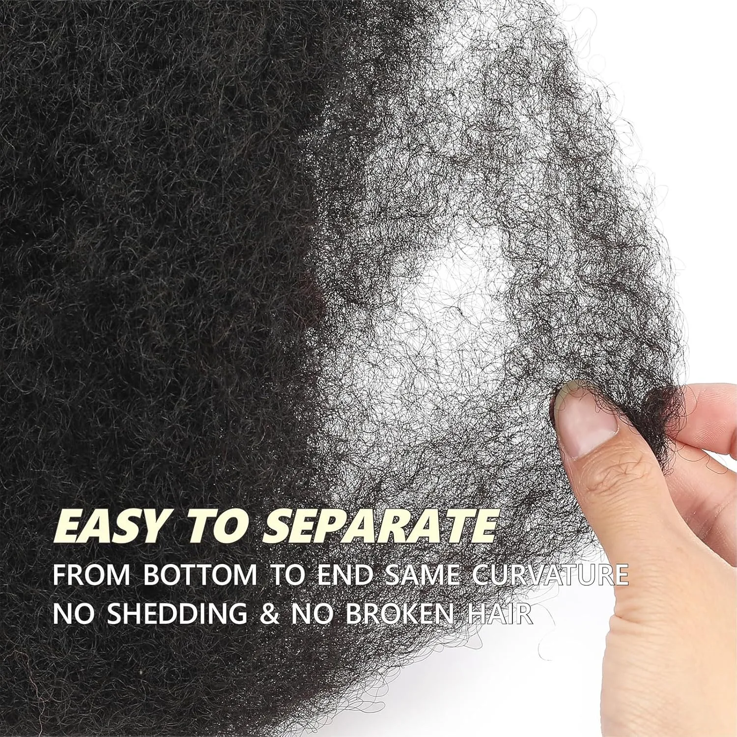 Afro Kinkys Bulk Human Hair for Braiding 12 Inches 50g/pack Natural Kinky-Curly Texture Ideal for Mini Twists, Micro Locs Extensions (1B,12 INCH)