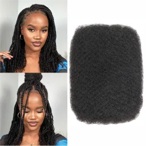 Afro Kinkys Bulk Human Hair for Braiding 12 Inches 50g/pack Natural Kinky-Curly Texture Ideal for Mini Twists, Micro Locs Extensions (1B,12 INCH)