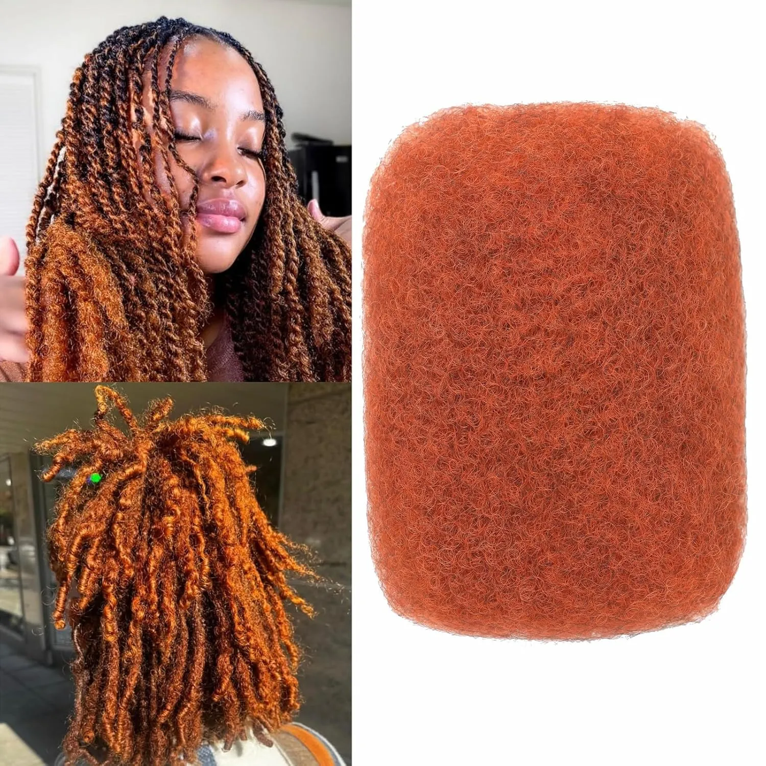 Afro Kinkys Bulk Human Hair for Dreadlocks Extensions Repair Locs, Twist Braiding Afro Kinky Human Hair for Locs 50g/Bundle (350#,12 INCH)