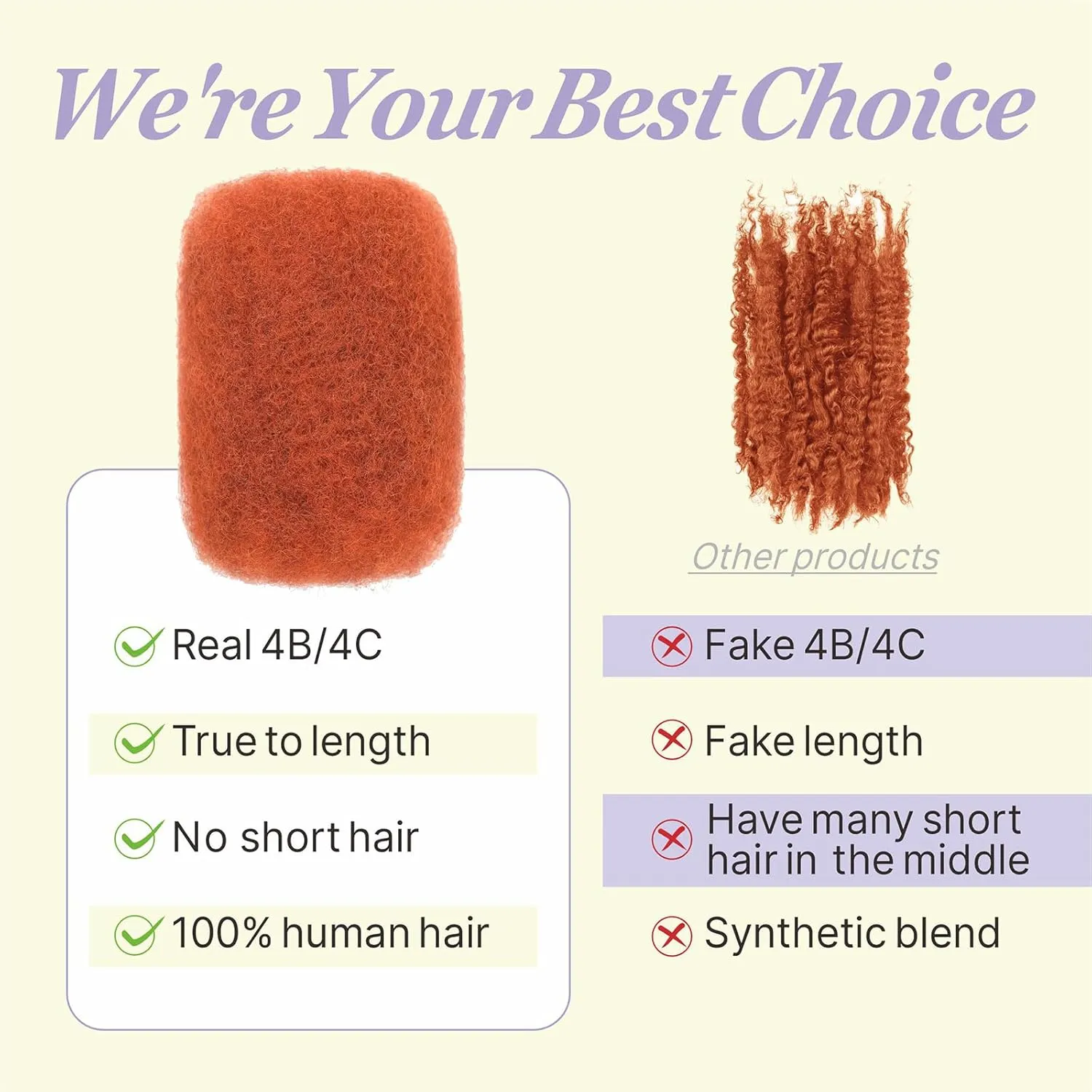 Afro Kinkys Bulk Human Hair for Dreadlocks Extensions Repair Locs, Twist Braiding Afro Kinky Human Hair for Locs 50g/Bundle (350#,12 INCH)