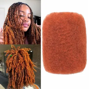 Afro Kinkys Bulk Human Hair for Dreadlocks Extensions Repair Locs, Twist Braiding Afro Kinky Human Hair for Locs 50g/Bundle (350#,12 INCH)