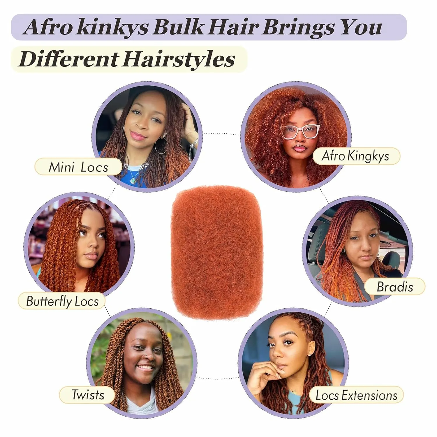 Afro Kinkys Bulk Human Hair for Dreadlocks Extensions Repair Locs, Twist Braiding Afro Kinky Human Hair for Locs 50g/Bundle (350#,12 INCH)