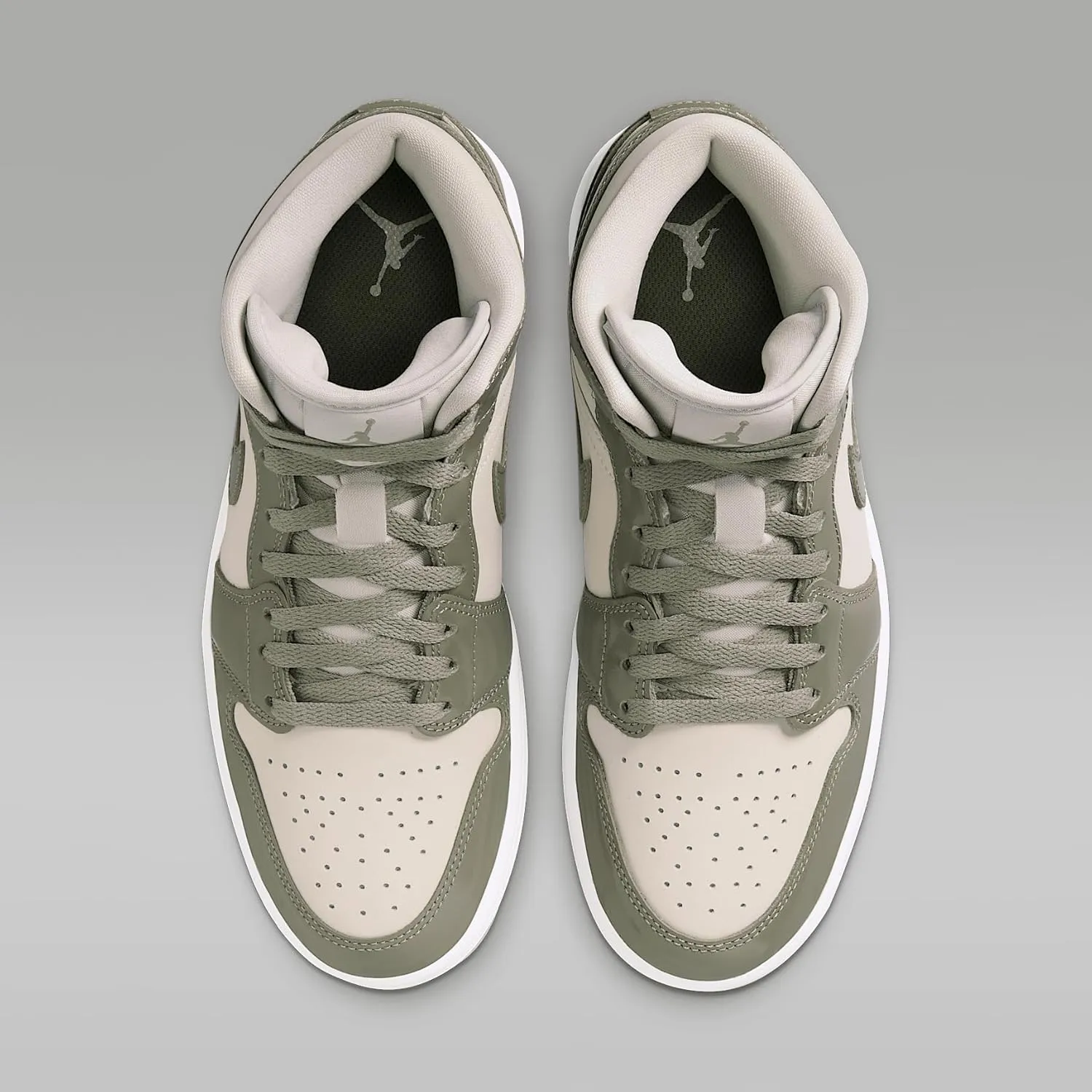 Air Jordan 1 Mid SE Women's Shoes (HF4079-003, Sea Glass/Metallic Silver/White/Oil Green)