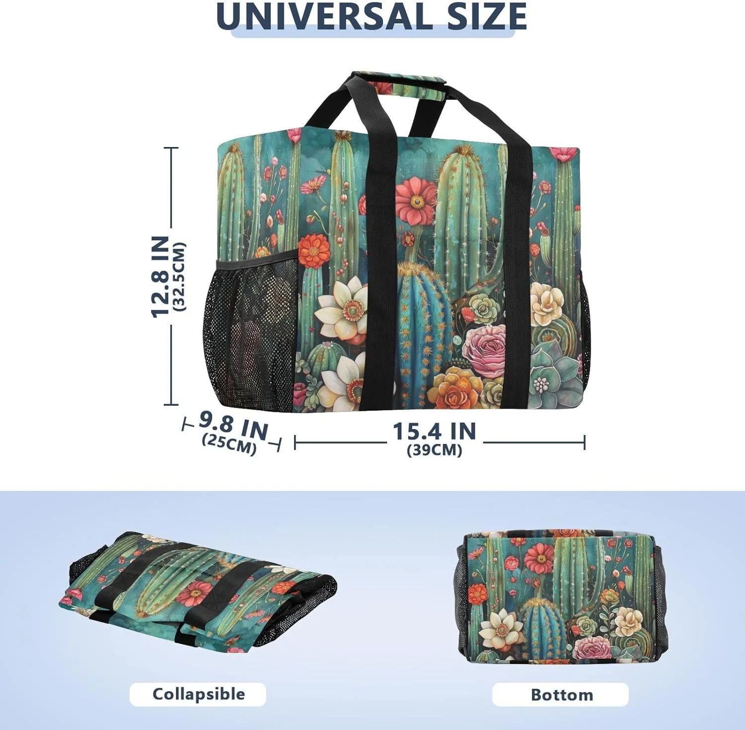 ALAZA Watercolor Colorful Tulips Waterproof Beach Tote Bags