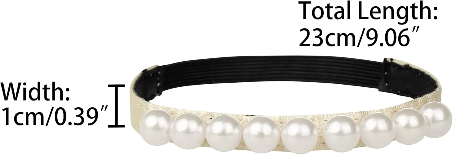 Allegra K Women's Beads Shoe Laces Detachable Elastic Shoe Strap for Heels 2 Pairs