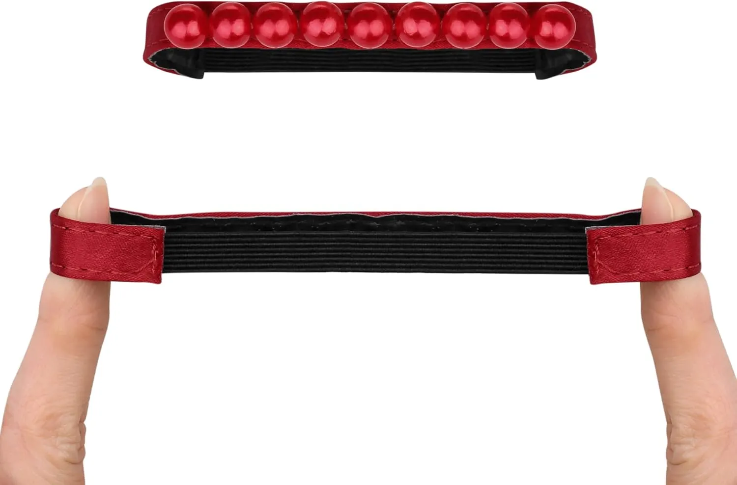 Allegra K Women's Beads Shoe Laces Detachable Elastic Shoe Strap for Heels 2 Pairs