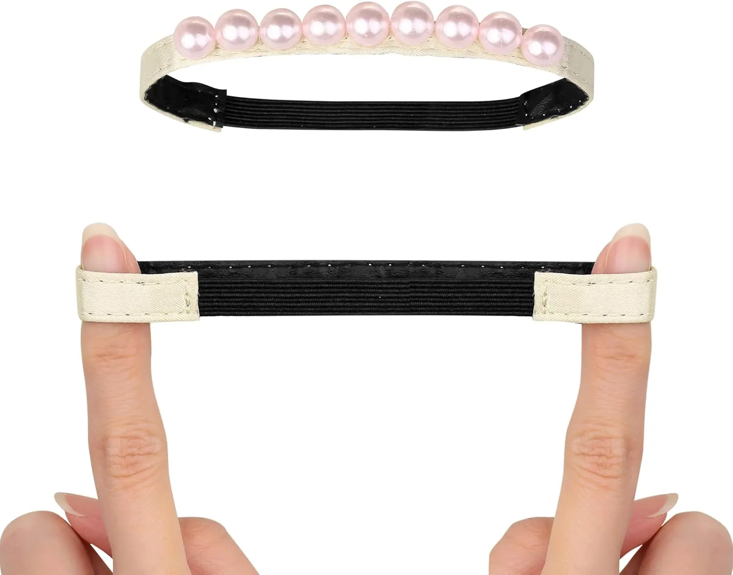 Allegra K Women's Beads Shoe Laces Detachable Elastic Shoe Strap for Heels 2 Pairs