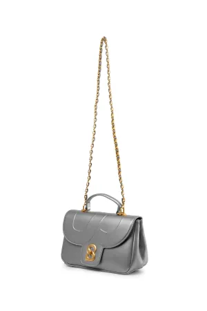 Alma Flap Bag Smooth Finish Medium - Dark Silver