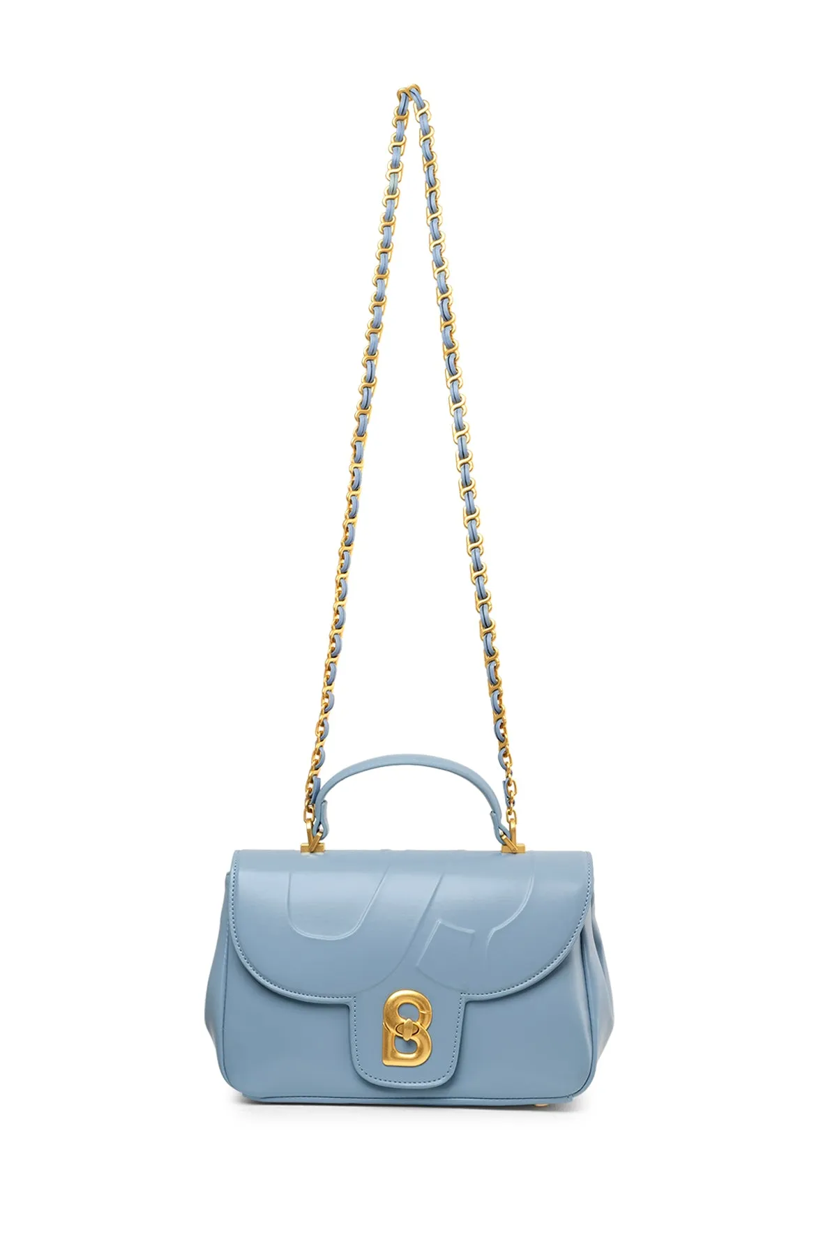 Alma Flap Bag Smooth Finish Medium - Dusty Blue