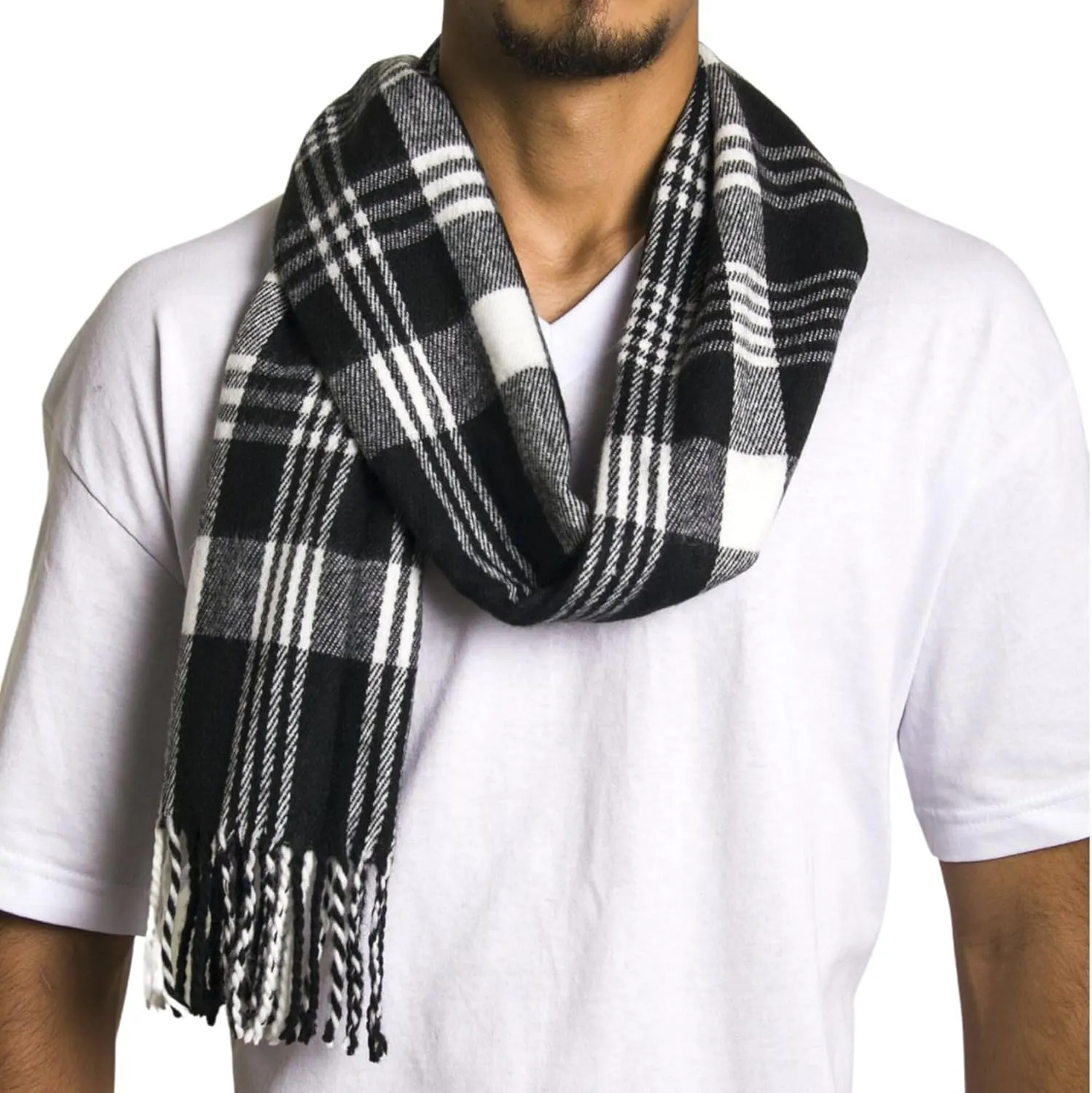 Alpine Swiss Mens Plaid Scarf Softer Than Cashmere Scarves Winter Shawl