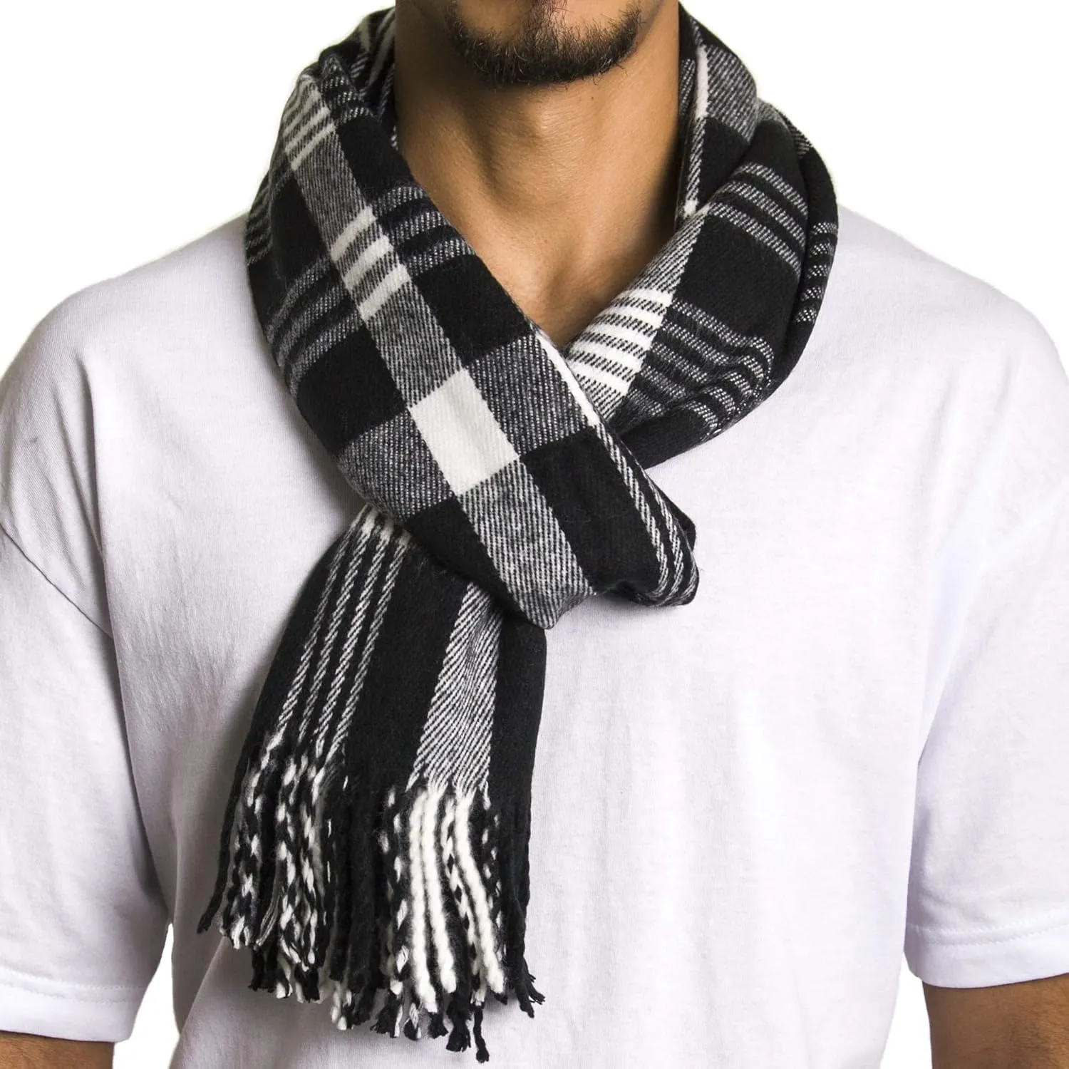 Alpine Swiss Mens Plaid Scarf Softer Than Cashmere Scarves Winter Shawl