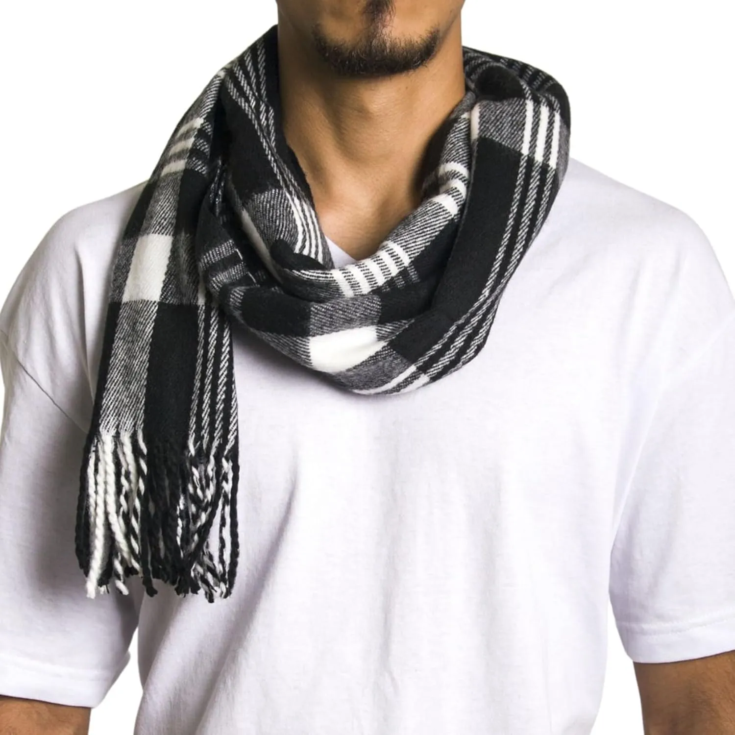 Alpine Swiss Mens Plaid Scarf Softer Than Cashmere Scarves Winter Shawl