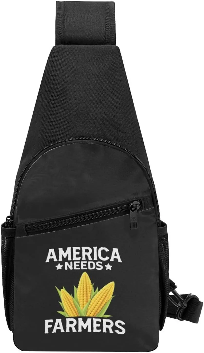 America Needs Farmers Chest Pack Leisure Shoulder Crossbody Chest Bag