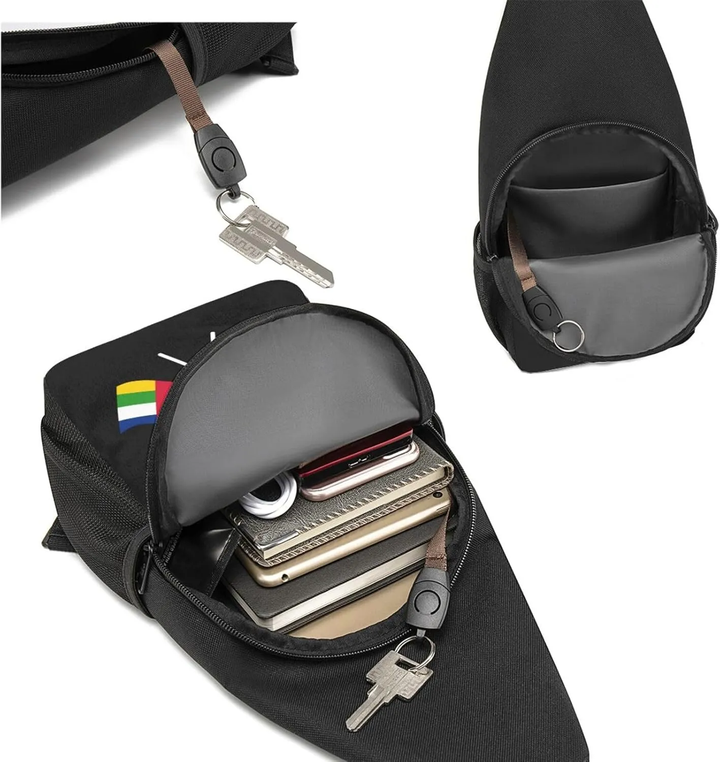 American And Central African Republic Flag Chest Pack Leisure Shoulder Crossbody Chest Bag