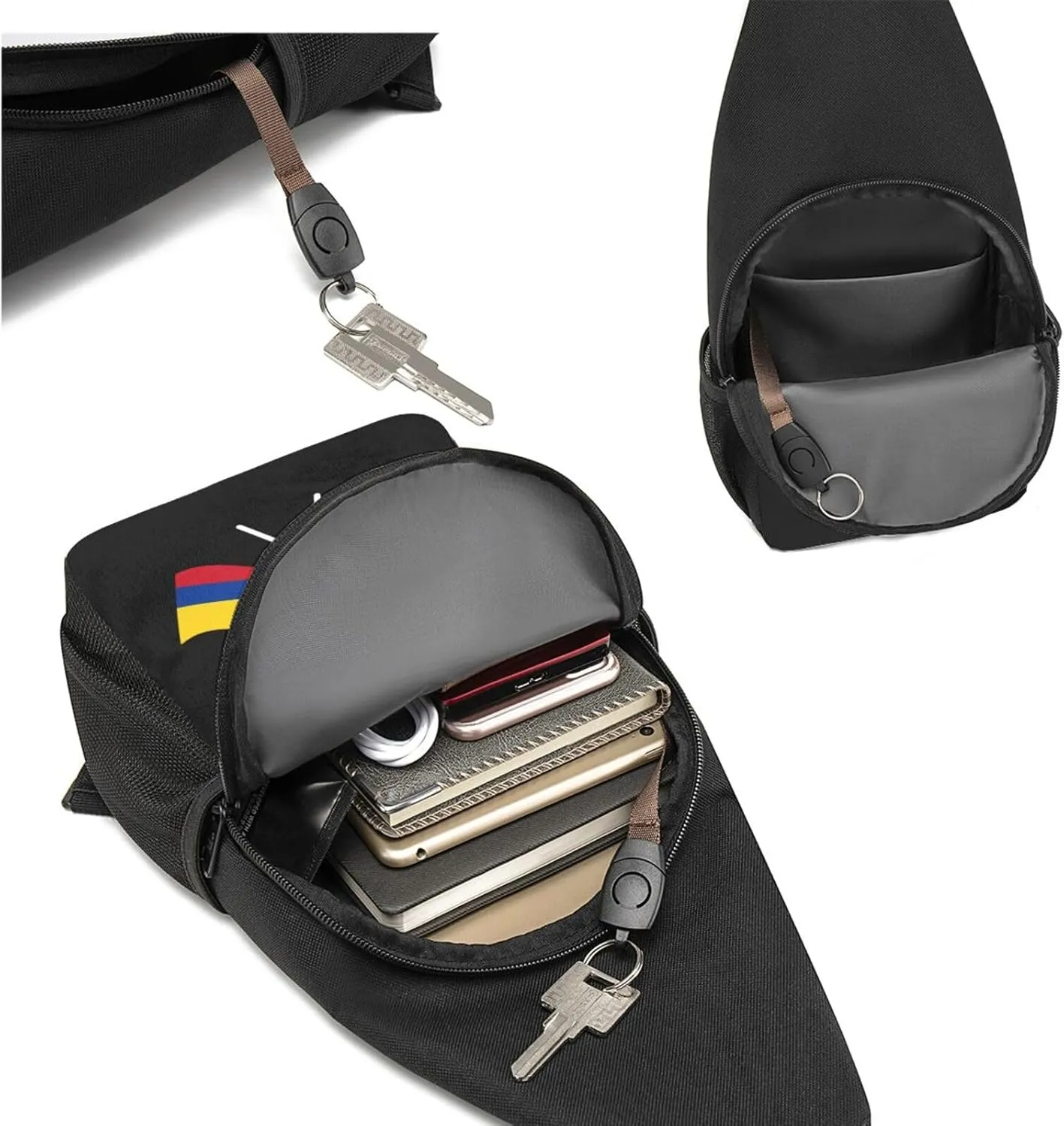 American And Colombia Flag Chest Pack Leisure Shoulder Crossbody Chest Bag