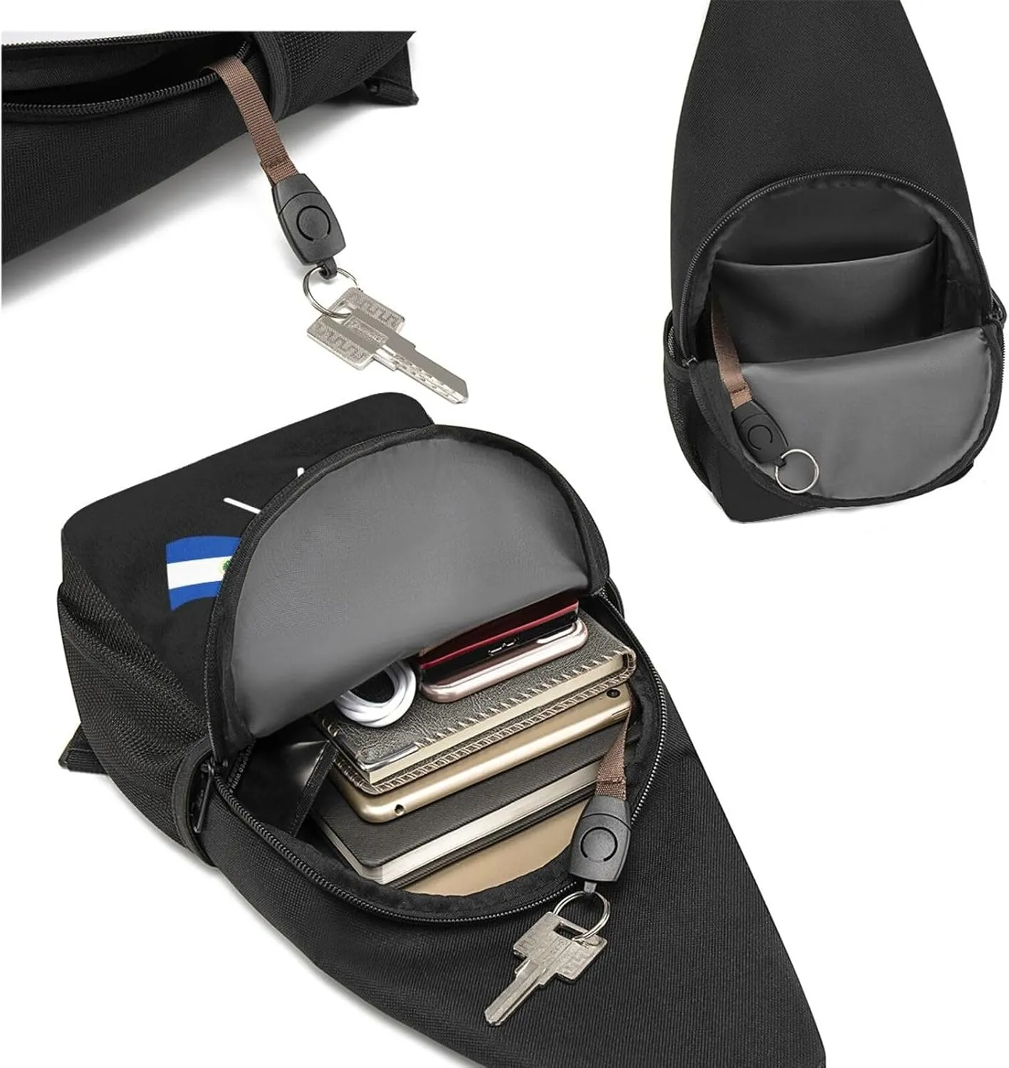 American And El Salvador Flag Chest Pack Leisure Shoulder Crossbody Chest Bag