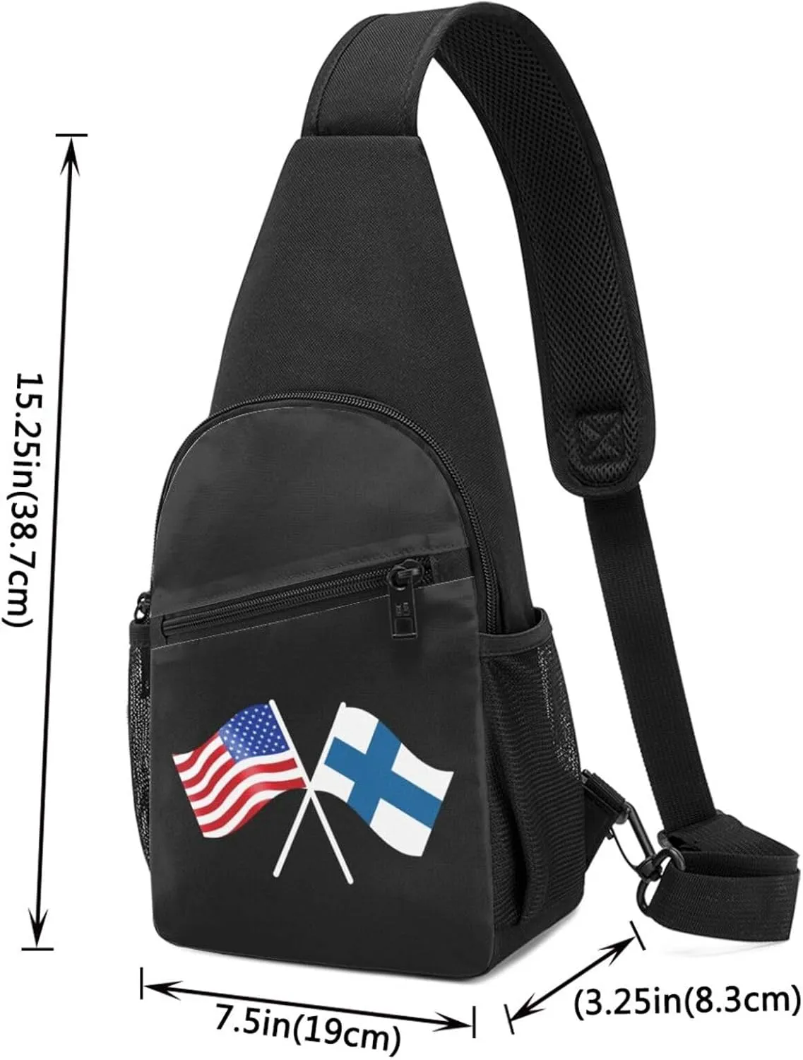 American And Finland Flag Chest Pack Leisure Shoulder Crossbody Chest Bag