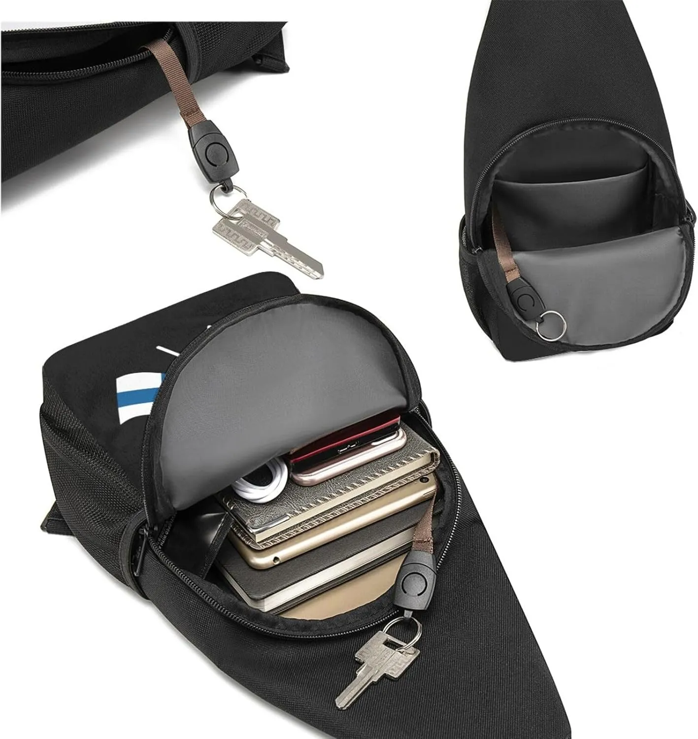 American And Finland Flag Chest Pack Leisure Shoulder Crossbody Chest Bag
